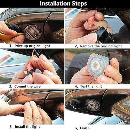 Miniatura 6 de x xotic tech Par de luces LED para debajo del espejo, repuesto de equipo original sin errores, compatible con Ford F150 Raptor Explorer o Lincoln o