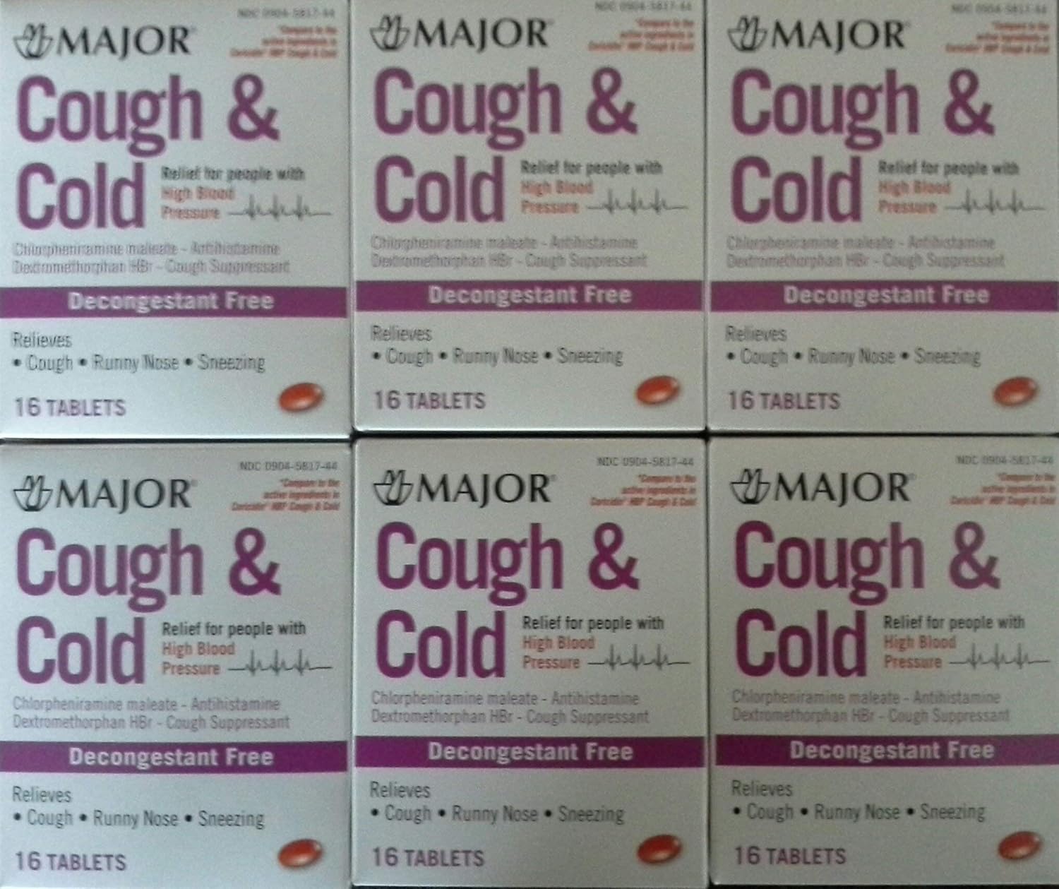 Major Cough & Cold HBP Antihistamine Suppressant Tablets