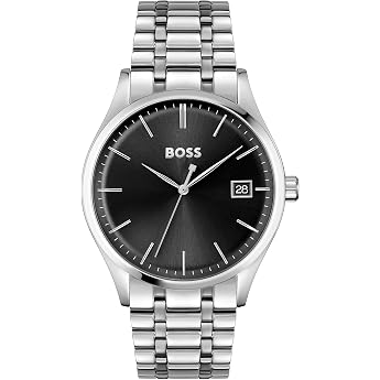 BOSS Commissioner Collection Mens Analogue Quartz Watch with Silver Stainless Steel Bracelet - 1513833