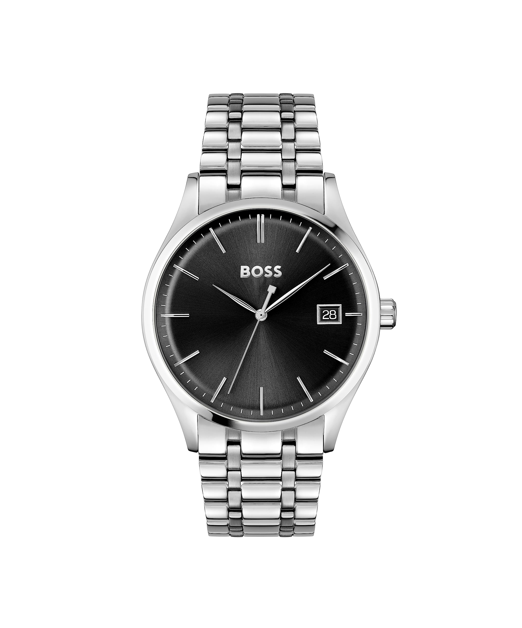 Hugo Boss Stainless Steel Commissioner Analog Black Dial Men Watch-1513833, Silver Band (B08X4M3VDP) Amazon Price History, Amazon Price Tracker