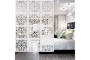 ANMINY 12-Piece White Lattice Panel Room Dividers