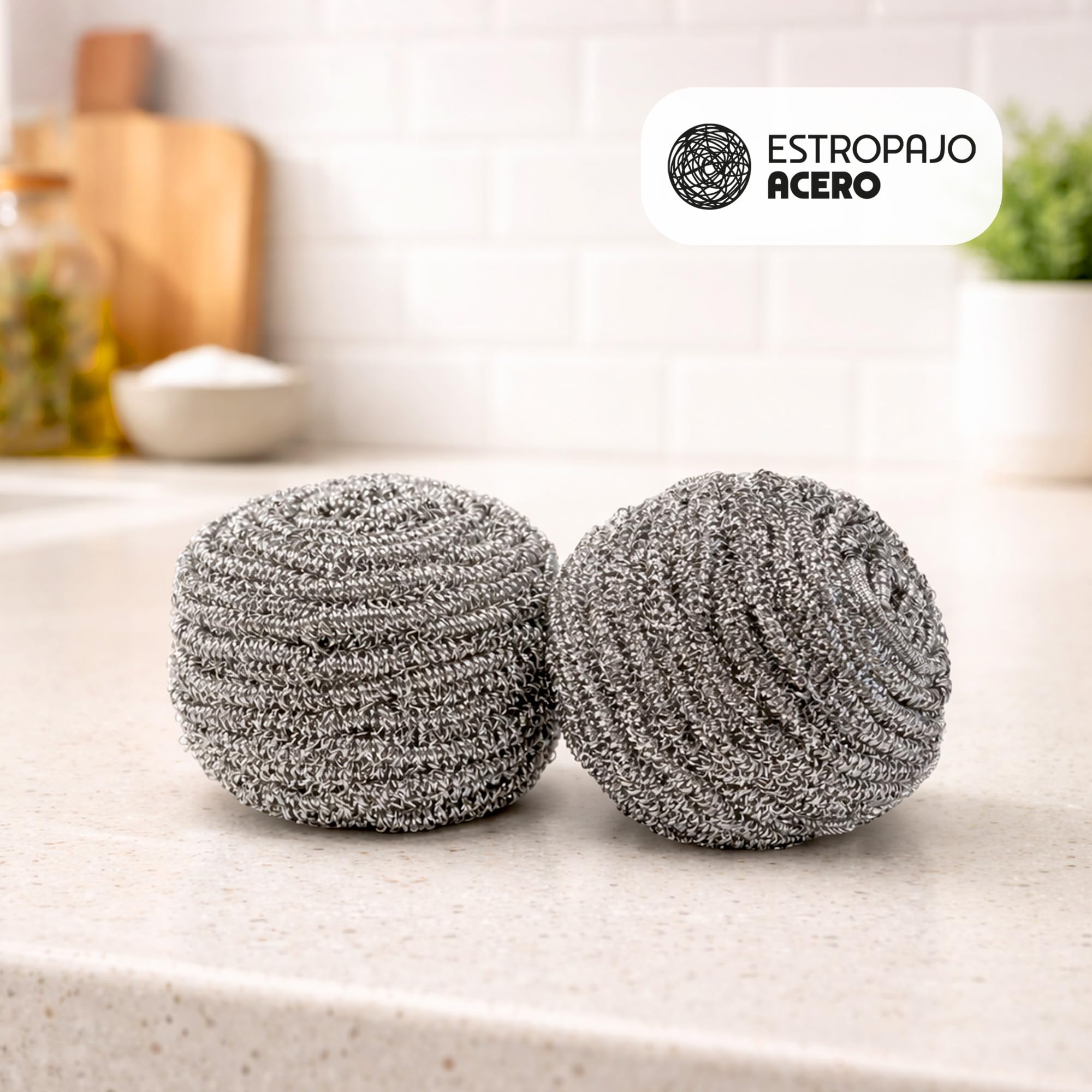 Pamex - Estropajo Acero Grande 60g Arranca Suciedad Nanas - 24 Sets de 2 Unidades (48 Estropajos)