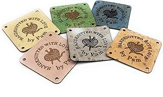 Unique cork leather labels, personalized leather labels, custom clothing labels made from vegan eco friendly sustainable cork leather, 25 pc
