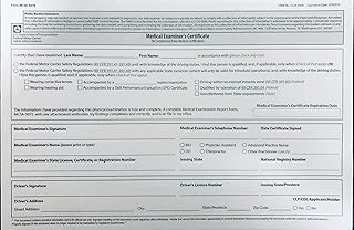 DOT Medical EXAMINER'S Foldable Wallet Certificate **NOT Laminated*** (MCSA-5876) 2 PLY Pack of 50 ****Made in USA****
