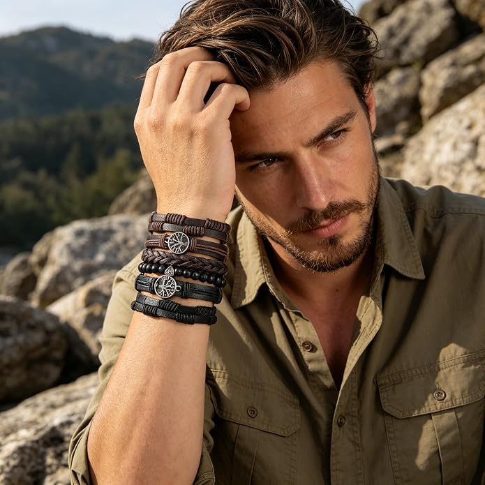 Leather tree of life bracelet