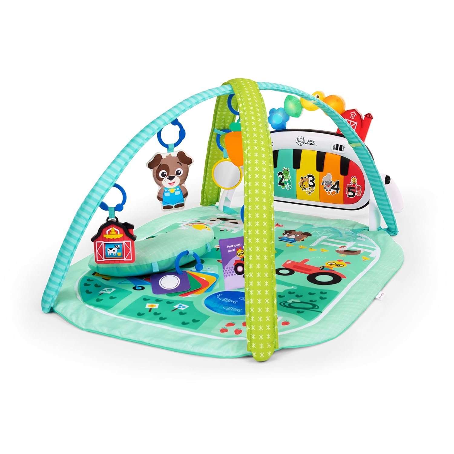 Baby Einstein Farm Explorers 4-in-1 Kickin’ Tunes Musical Meadow Music & Language Discovery Gym, Ages 0 Months and Up Farm Explorers Musical Meadow