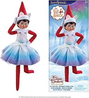 The Elf on the Shelf Claus Couture Extraordinary Noorah Party Dress for Your Scout Elf - Includes Northern Lights Inspired Dress and Fox-Ear Crown - Buy now