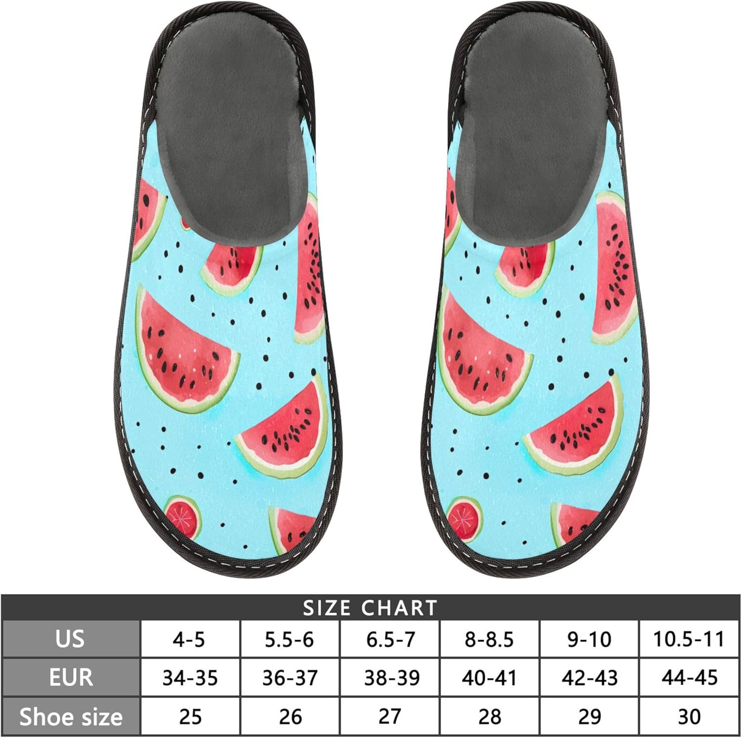 Watermelon Fruit House Slippers – Cozy Fuzzy Slippers for Guests, Washable & Disposable, Perfect for Shoeless Home, Spa & Hotel Use A111463