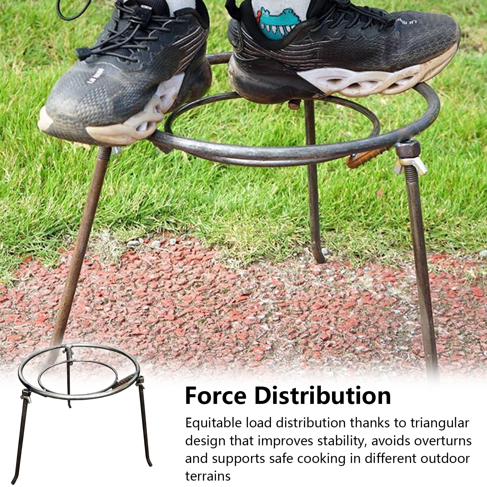 Treppiede per Braciere Supporto per Cucinare, Supporto per Pentola da Campeggio e falò, Treppiede per Pentola da Cucina Rimovibile, Accessori per Pentole per Barbecue in Giardino