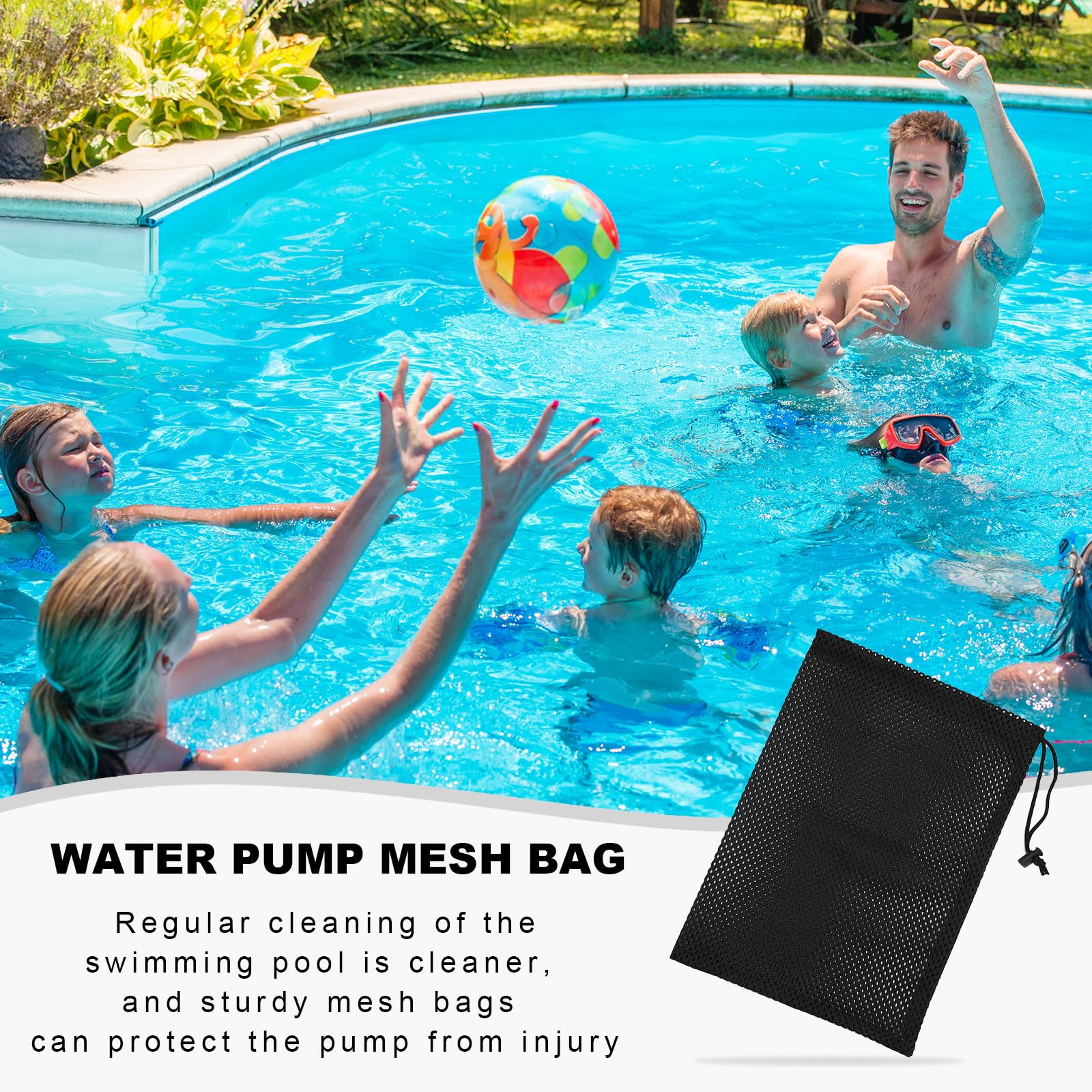 FUIPVGI Lot De 4 Sacs De Protection Pompe – Sac Filtre Maille Noire 41x31 Cm Pour Pompes De Bassin, Fontaine, Aquarium Et Étang