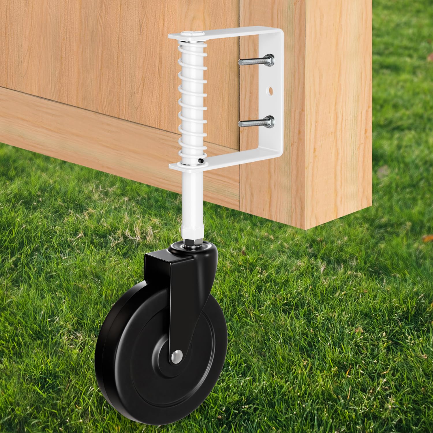 BOODVON 5" Heavy Duty Gate Caster, Spring Loaded Gate Wheels, Gate Caster Wheel with 360° Rotation for Wooden Gate Fence, Metal Tube Gate, 220 Lbs