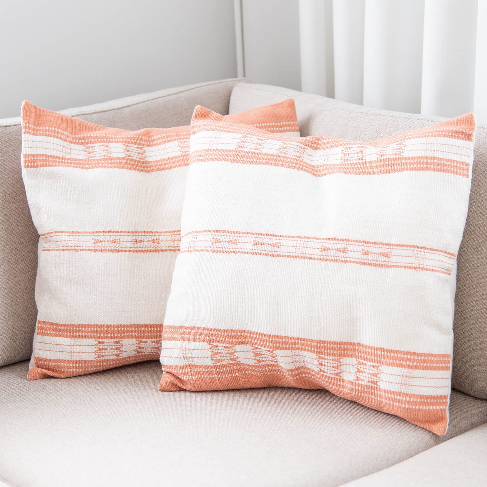 Taie d'oreiller décorative en coton lavable blanc Meluri pour canapé