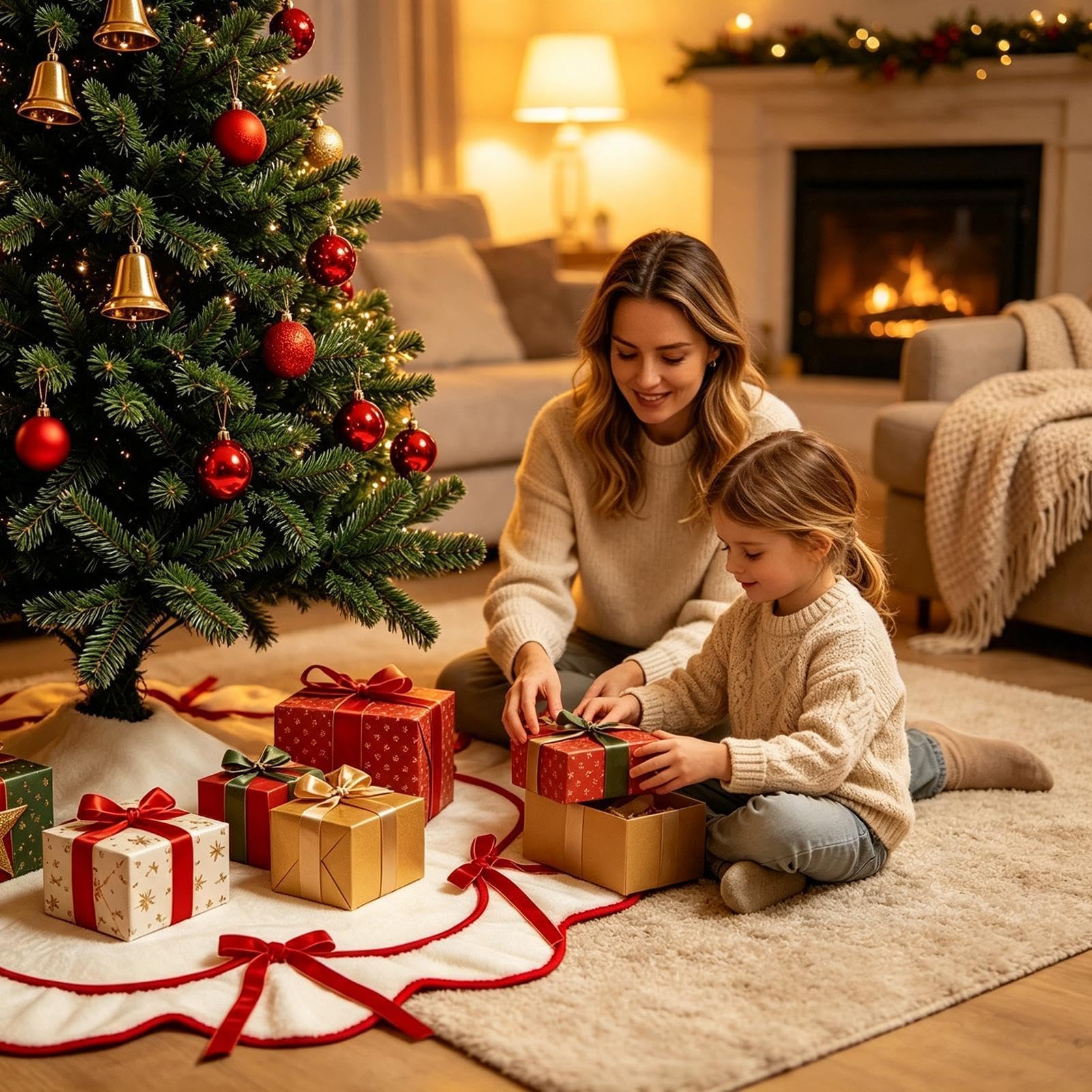 Gonne per Albero di Natale Gonna Peluche Antiscivolo, Tappeto