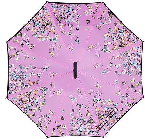 Miniatura 2 de Owen Kyne - Paraguas reversible y plegable de doble capa a prueba de viento con soporte propio de diseño invertido protección contra la lluvia con