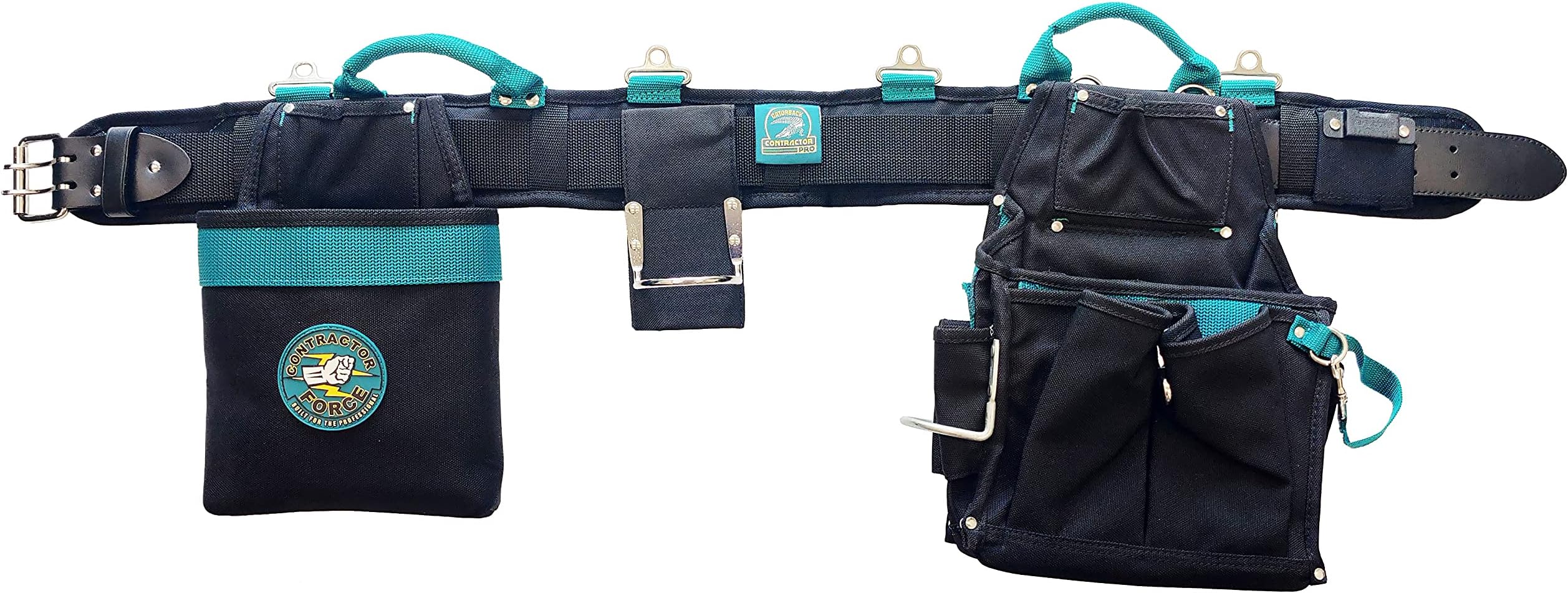 Heavy Duty Carpenter Tool Belt Combo - Warehouse Special. Perfect for Handymen and Home Owners. (Extra-Large 40"-44")
