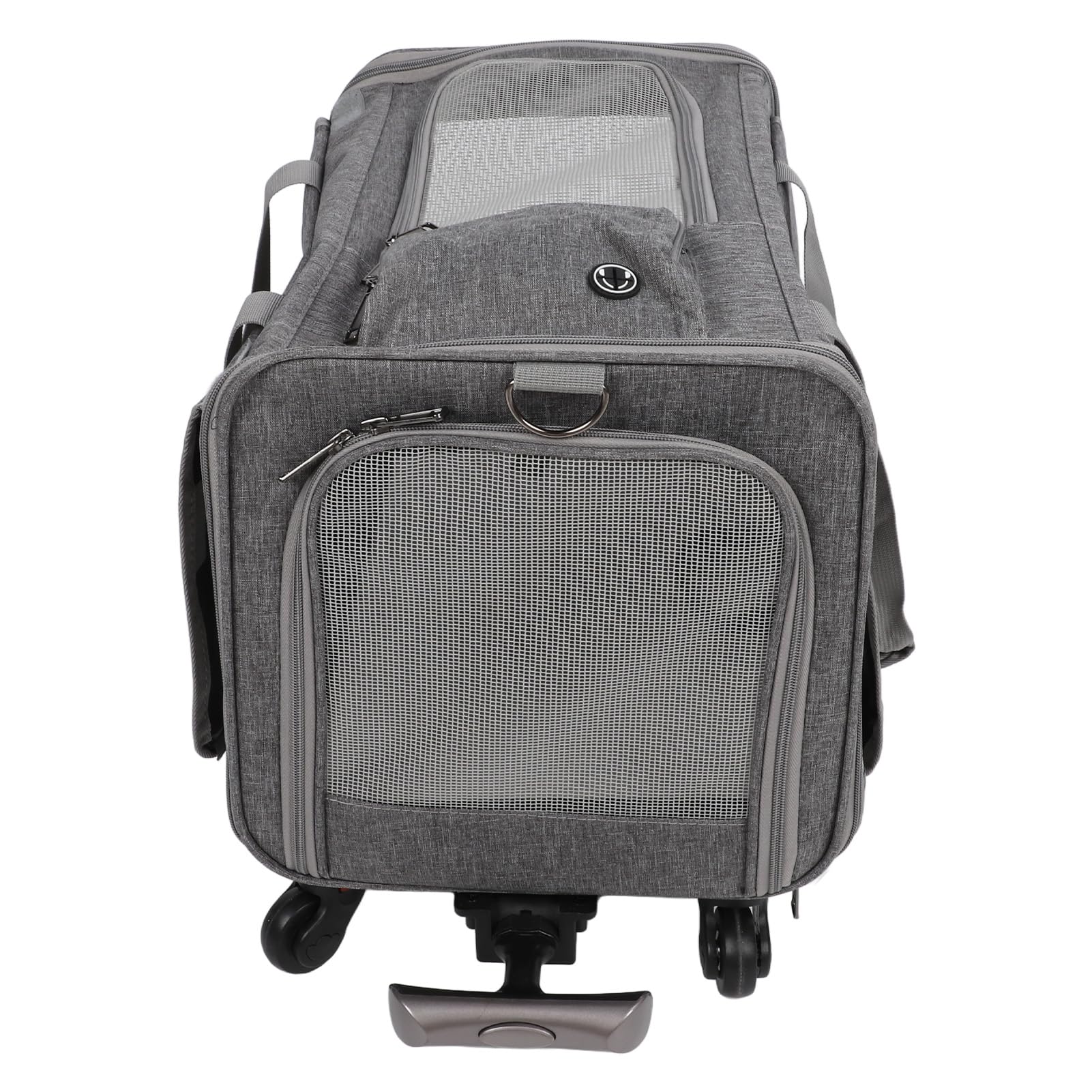 Cryfokt Transportín para Perros con Ruedas, Diseño Plegable, Ajustable para Facilitar el Viaje, Adecuado para Corgis y Bulldogs, 18,5x11,81x11,81 Pulgadas (Gray)