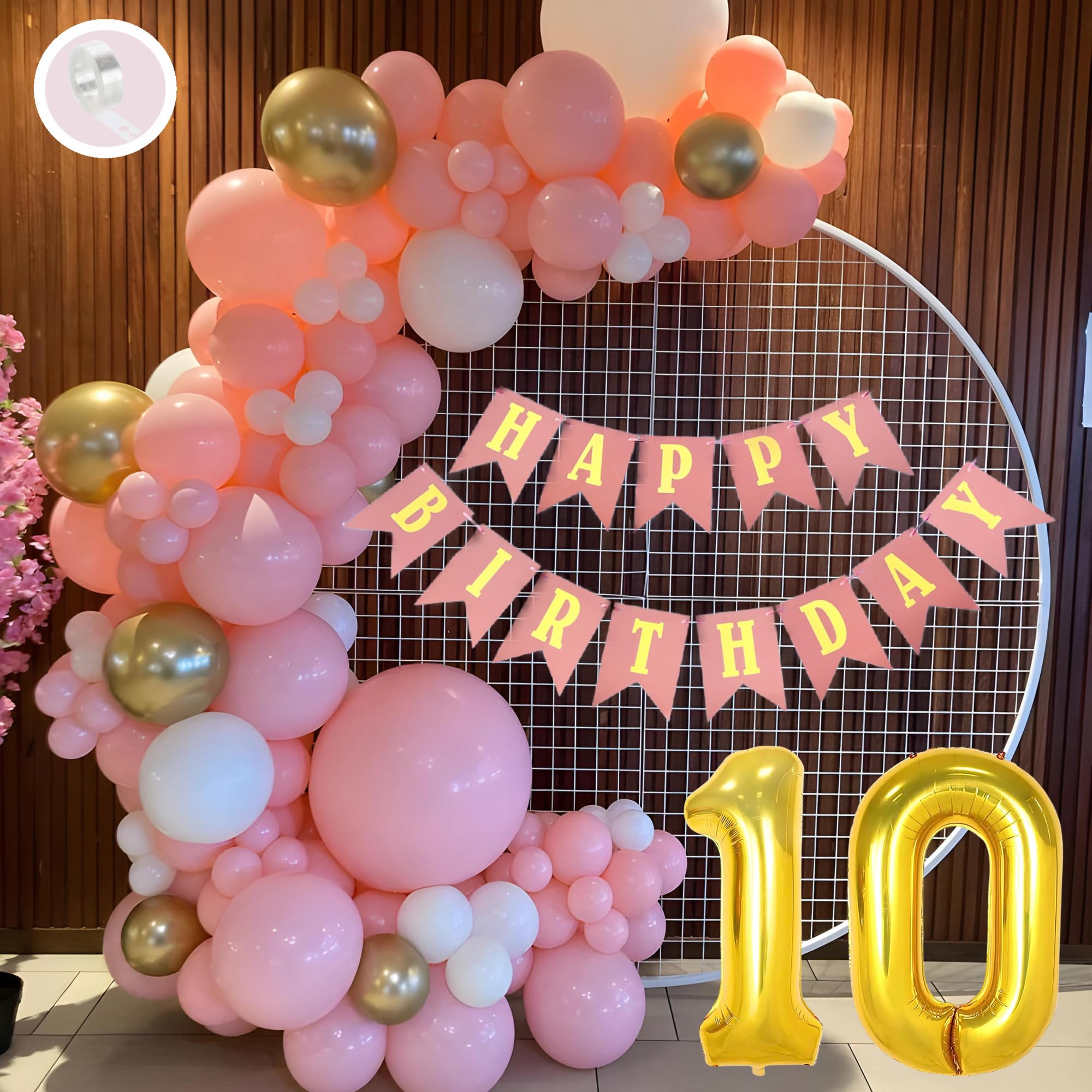 10th Birthday · Pink, White