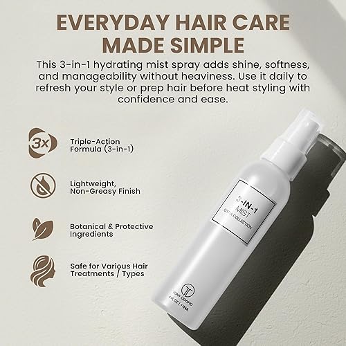 Miniatura 2 de Spray desenredante 3 en 1 para el cabello, ideal para todo tipo de cabello y extensiones, desenreda, añade brillo y protege contra el calor, úsalo
