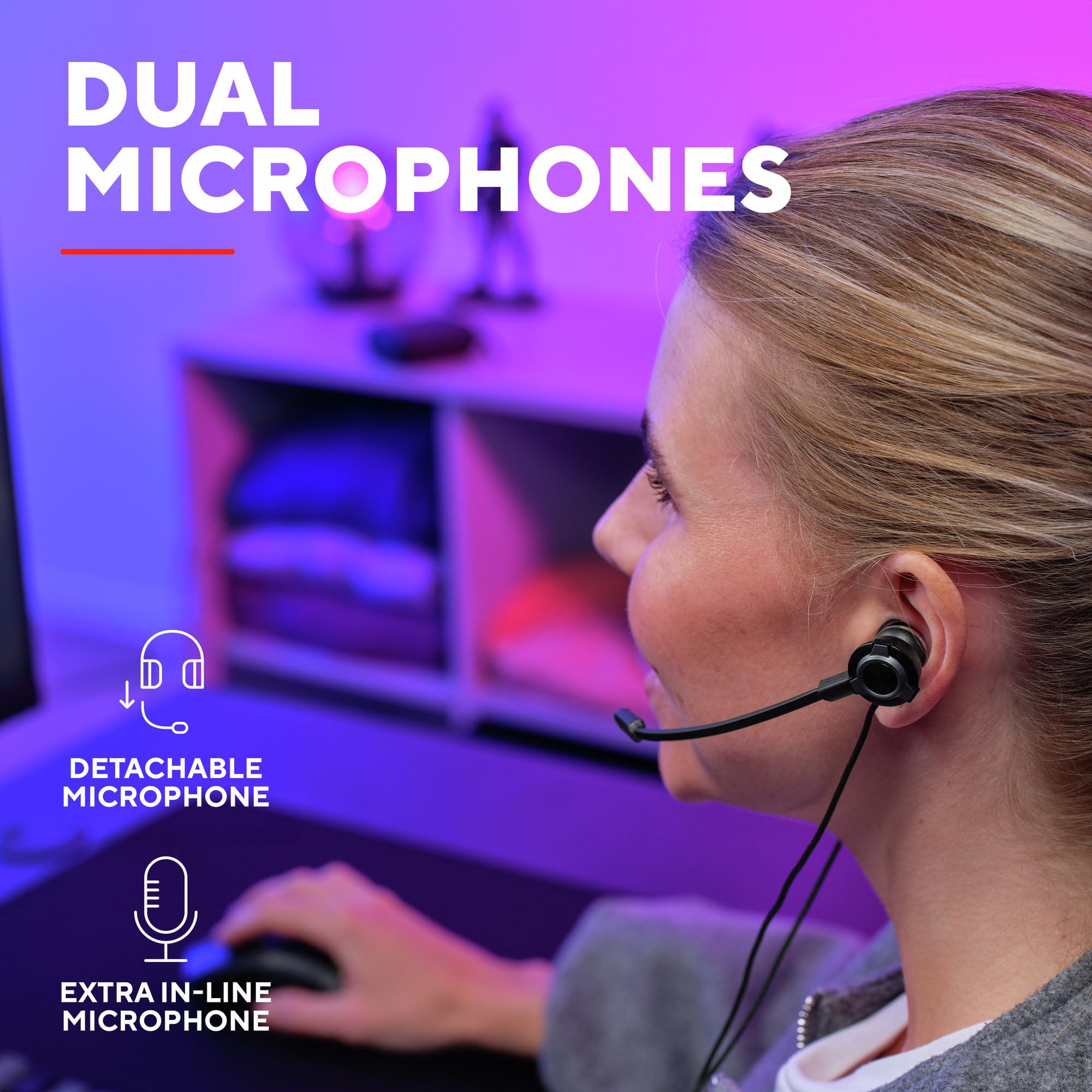 Trust GXT 406 Pine In Ear Kopfhörer mit Kabel Nintendo Switch PS5 PS4 Xbox Tablet PC, 3.5mm Gaming Ohrhörer mit Mikrofon, Inline Steuerung, Kabelgebundene Earbuds mit Hartschalenetui, Schwarz