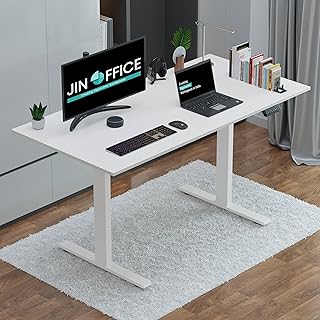 JIN OFFICE Zenith Electric Height Adjustable Table| Standing Desk with 100 Kg Wt. Capacity & 3 Year Warranty| Ergonomic De... Price In India