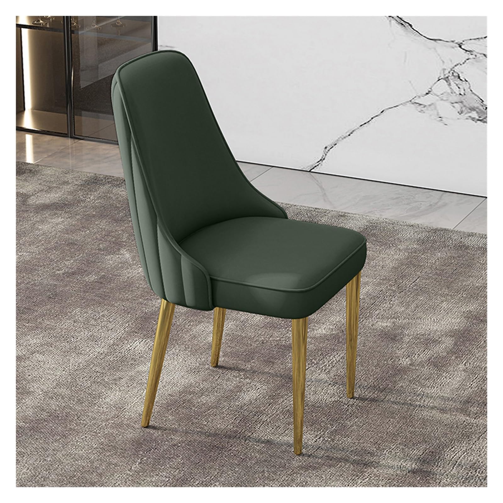 Sillas de Comedor tapizadas Silla Auxiliar Moderna con Acento Silla de Escritorio con Patas de Metal Dorado para Sala de Estar, sillas de Comedor Modernas de Mediados de Siglo para Comedor,