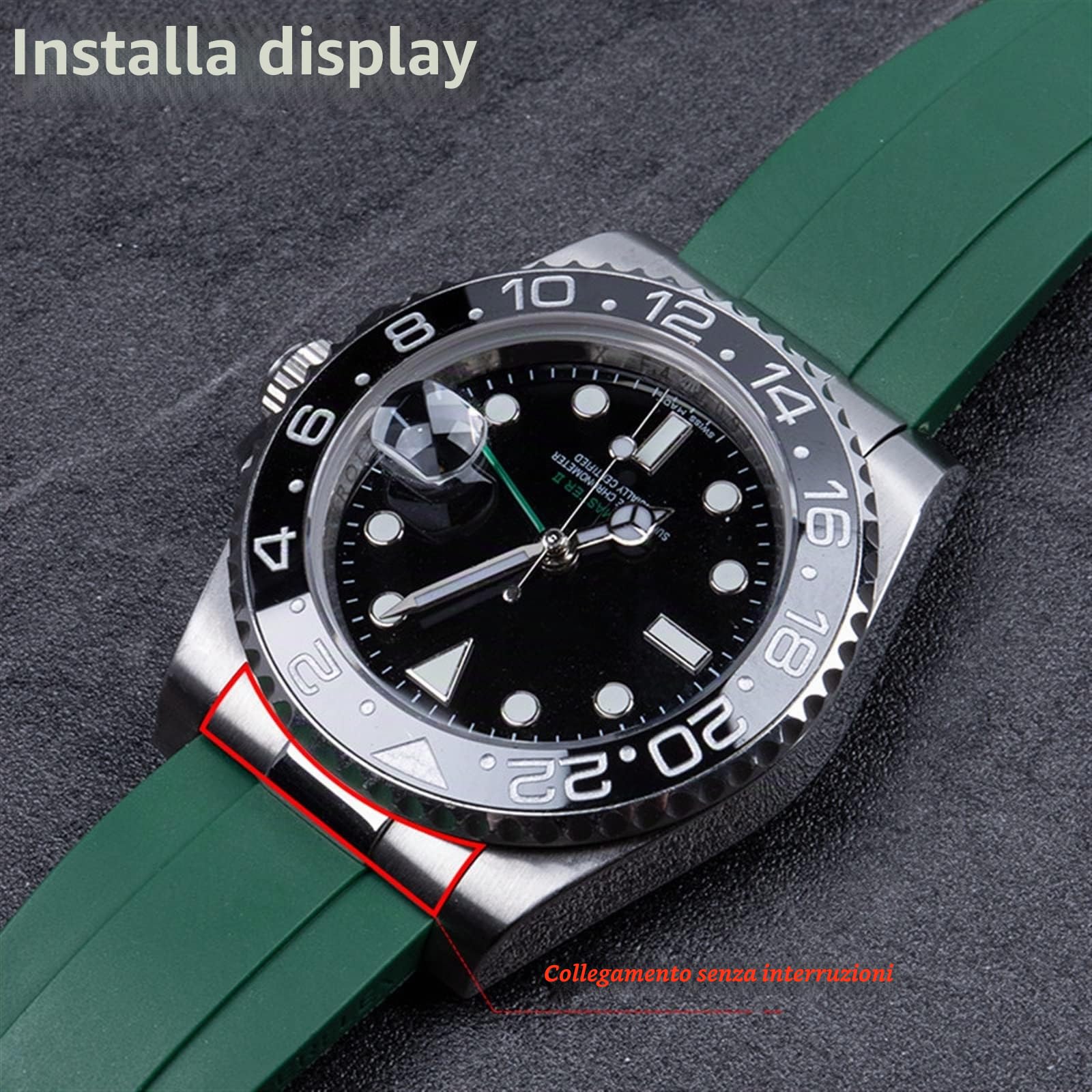 2 pz 20 millimetri Curvo End Link Endlink Solo Per Rolex Cinturino Per Submariner Cinturino In Pelle di Gomma Collegamento Senza Cuciture