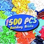 1500 Pieces Building Bricks, Classic Bulk Small Blocks, Classic Bricks Set Basic Building Blocks Compatible with All Major Brands(Natural Colors)