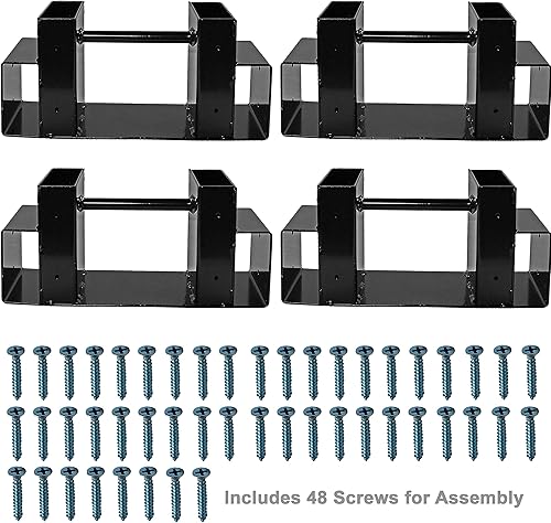 Miniatura 5 de Sunnydaze - Kit de soporte para leña para exteriores e interiores, accesorio de almacenamiento de madera con recubrimiento de polvo negro, ajustable