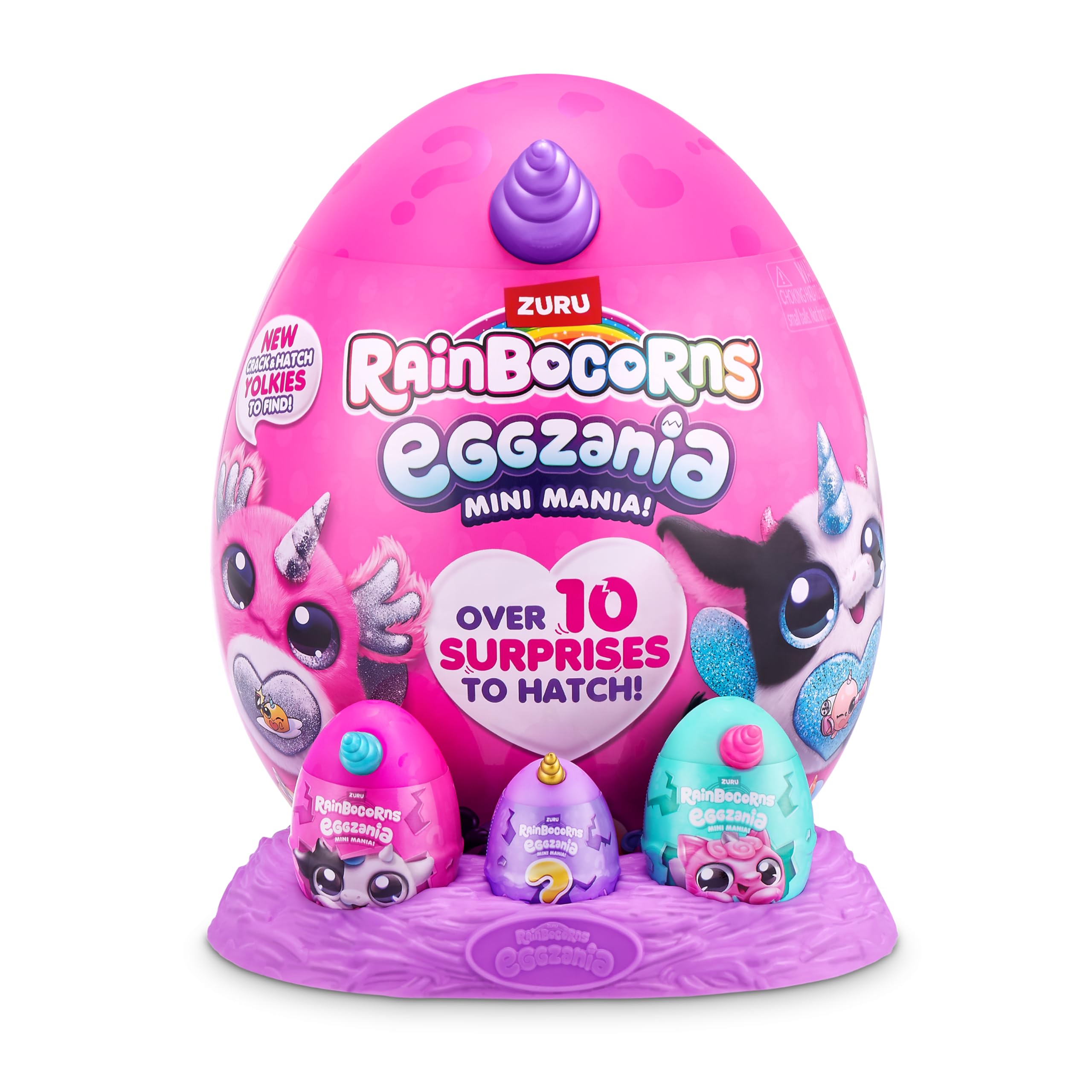 Rainbocorns Eggzania Mini Series 1 Plush - Surprise Egg With 10+ Toys Including Monkey Plush & Slime