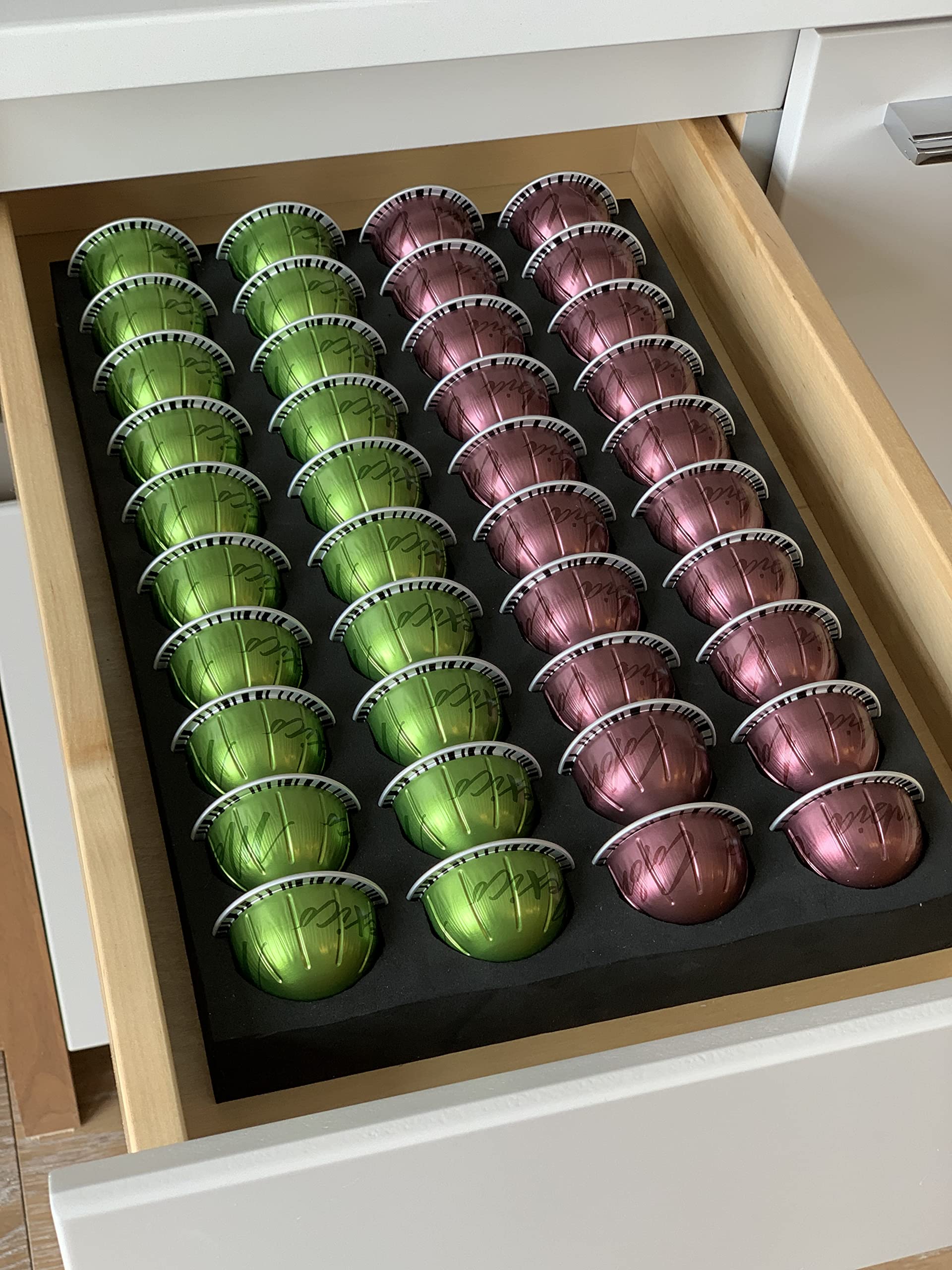 Bandeja de almacenamiento para cápsulas de café, organizador compatible con Nespresso Vertuoline para cajón o encimera, capacidad de 40 cápsulas Vertuo
