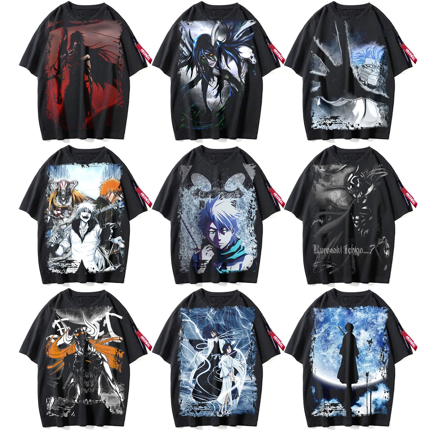 ブリーチ 黒崎一護 半袖シャツ tシャツ 冬獅郎 半袖 夏服 丸首 綿 朽木ルキア ウルキオラ カジュアル 男女兼用 誕生日 プレゼント 贈り物 アニメかっこいい グッズ 萌グッズ (6,XL)