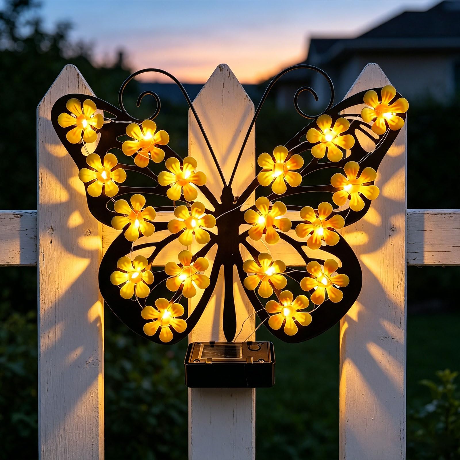 Solarne lampy ścienne do dekoracji ogrodu, odporne na warunki atmosferyczne, metalowe oświetlenie zewnętrzne, idealne na patio, podwórka i ścieżki, zestaw 2 szt
