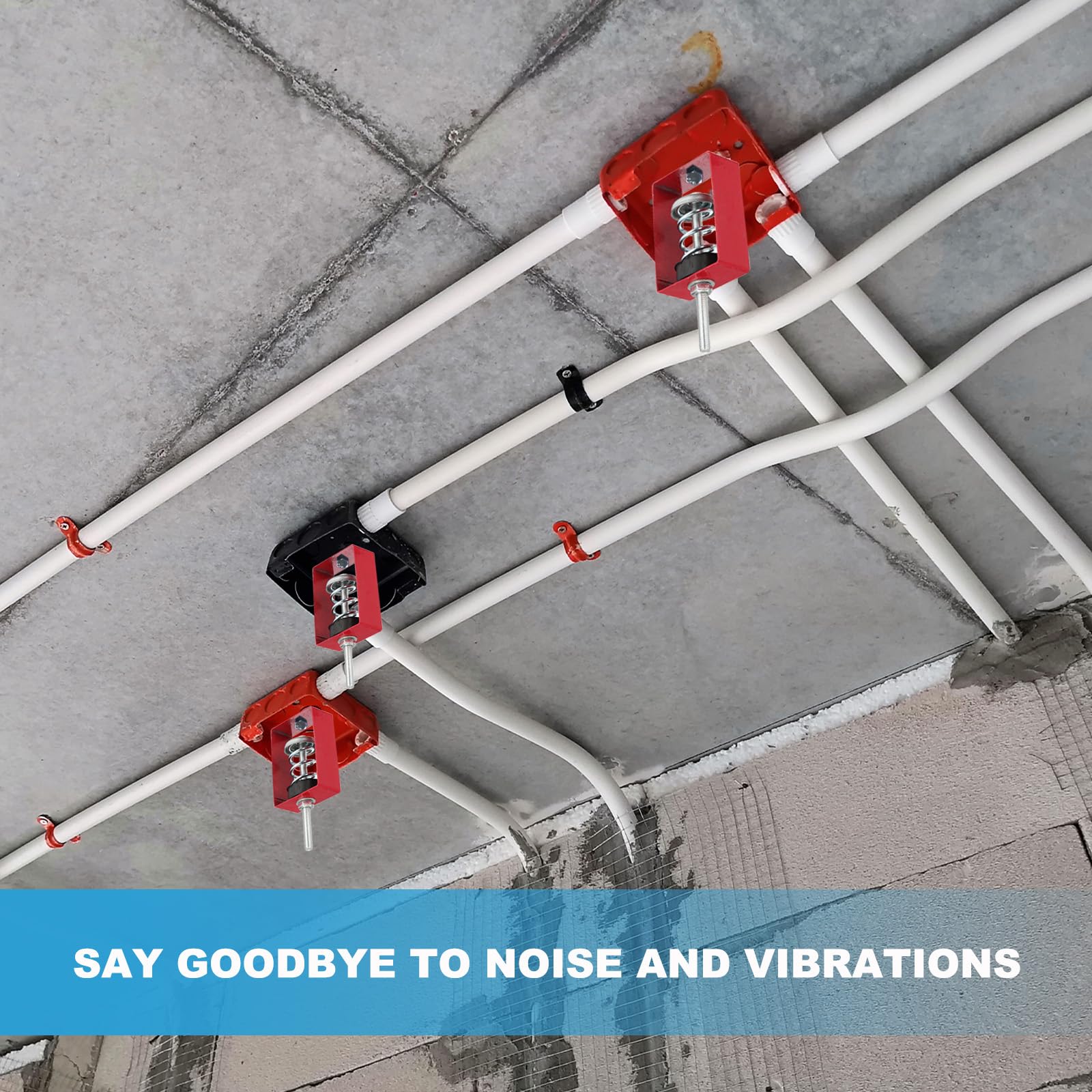 PATIKIL Suspentes De Ressort De Plafond Isolateurs De Vibrations, 8 Pièces 110lbs Supports Amortisseurs De Vibrations Mécaniques Anti-Vibrations Pour A/C Processeur D'Air,(XHS) Rouge
