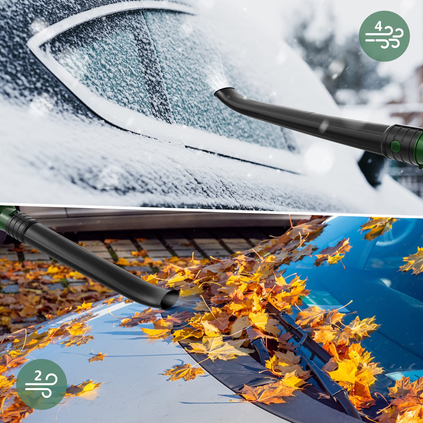 21V Leaf Blower Cordless with Battery and Charger, 5 Speeds Adjustable Cordless Battery Operated Blower for Lawn Care, Small Electric Cordless Leaf Blower with 2 Batteries Cordless Blower