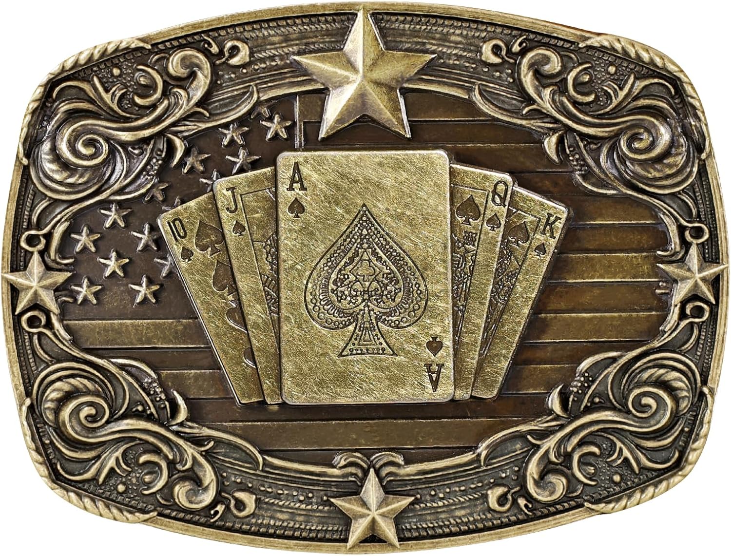 SANSTHS Western Belt Buckle for Men Women, Vintage Cowboy Cowgirl Texas Rodeo Longhorn Bull, Goat, Poker and Horse