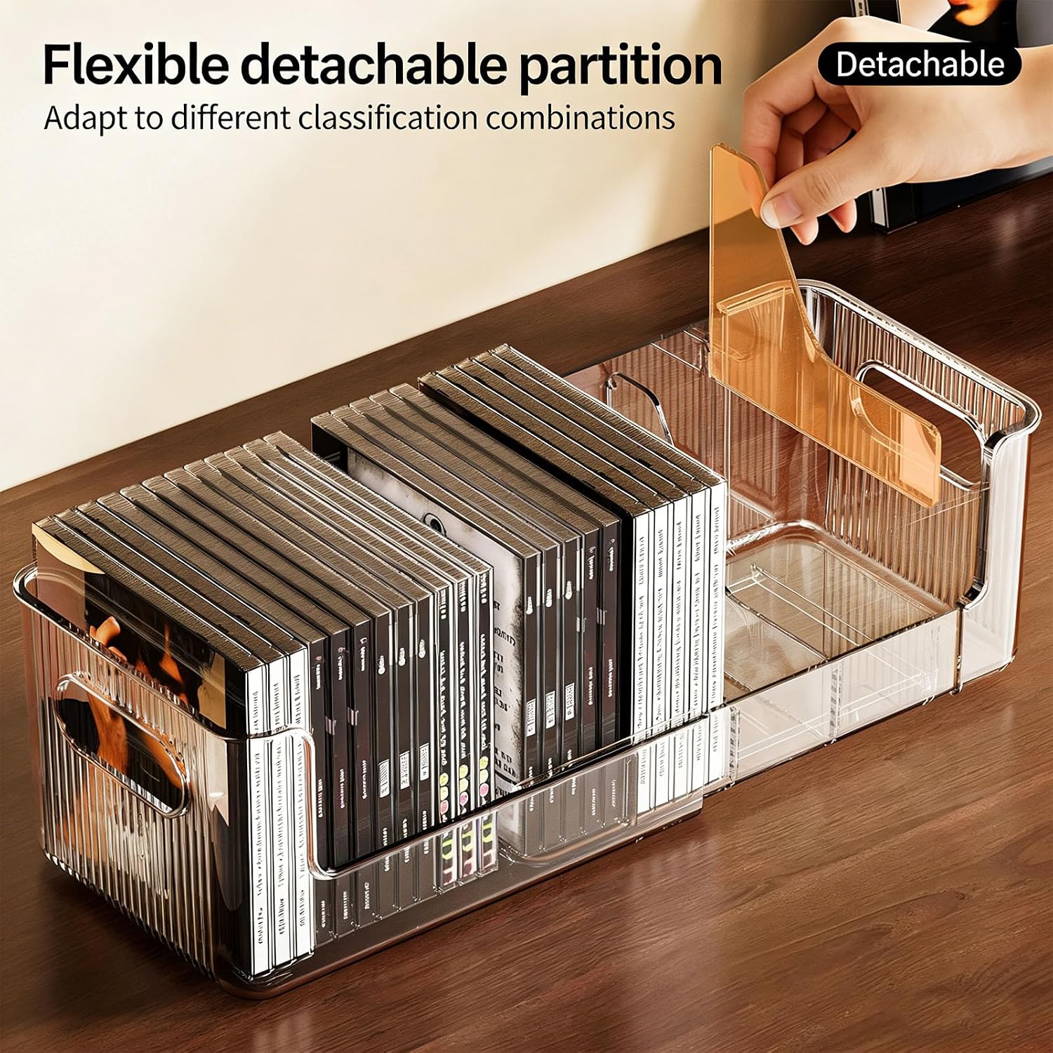 Space Efficient Movie Storage Container Stackable Case for Films and Music Having Organized Media Display Clear Holder image 5