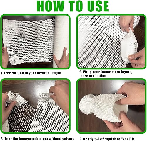 Miniatura 3 de Papel de embalaje de nido de abeja, papel de embalaje ecológico de 15 x 100 pies para mover papel reciclable de panal de abeja, suministros de