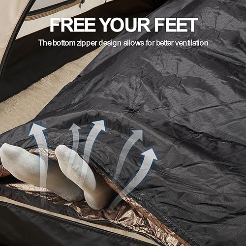 Vista 19 de REDCAMP Saco de dormir de franela para adultos, cómodos sacos de dormir de algodón para acampar con capucha desmontable, rojo/gris/azul