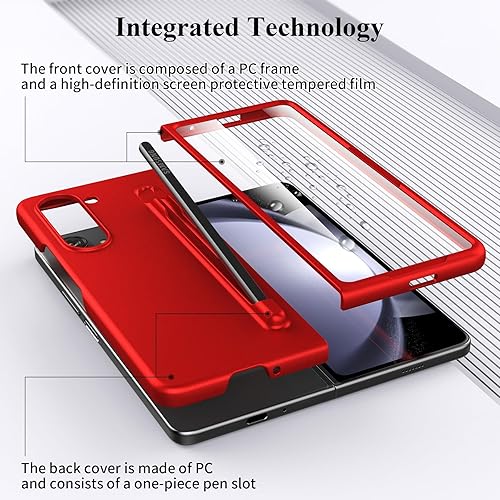 Miniatura 10 de Foluu Funda delgada para Samsung Galaxy Z Fold 5 con soporte para bolígrafo y protector de pantalla frontal integrado, funda protectora de