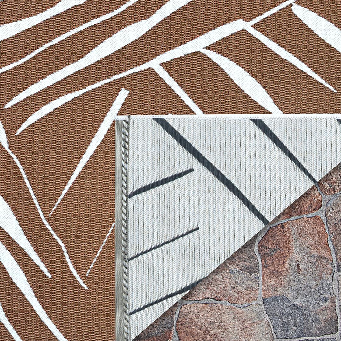 Couristan Dolce Indoor Outdoor Patio Rug - 5'3" x 7'6" Rectangle, Parquet Amber Transitional Abstract, Pet-Friendly Low Maintenance Rug for Patio, Deck, or Living Room