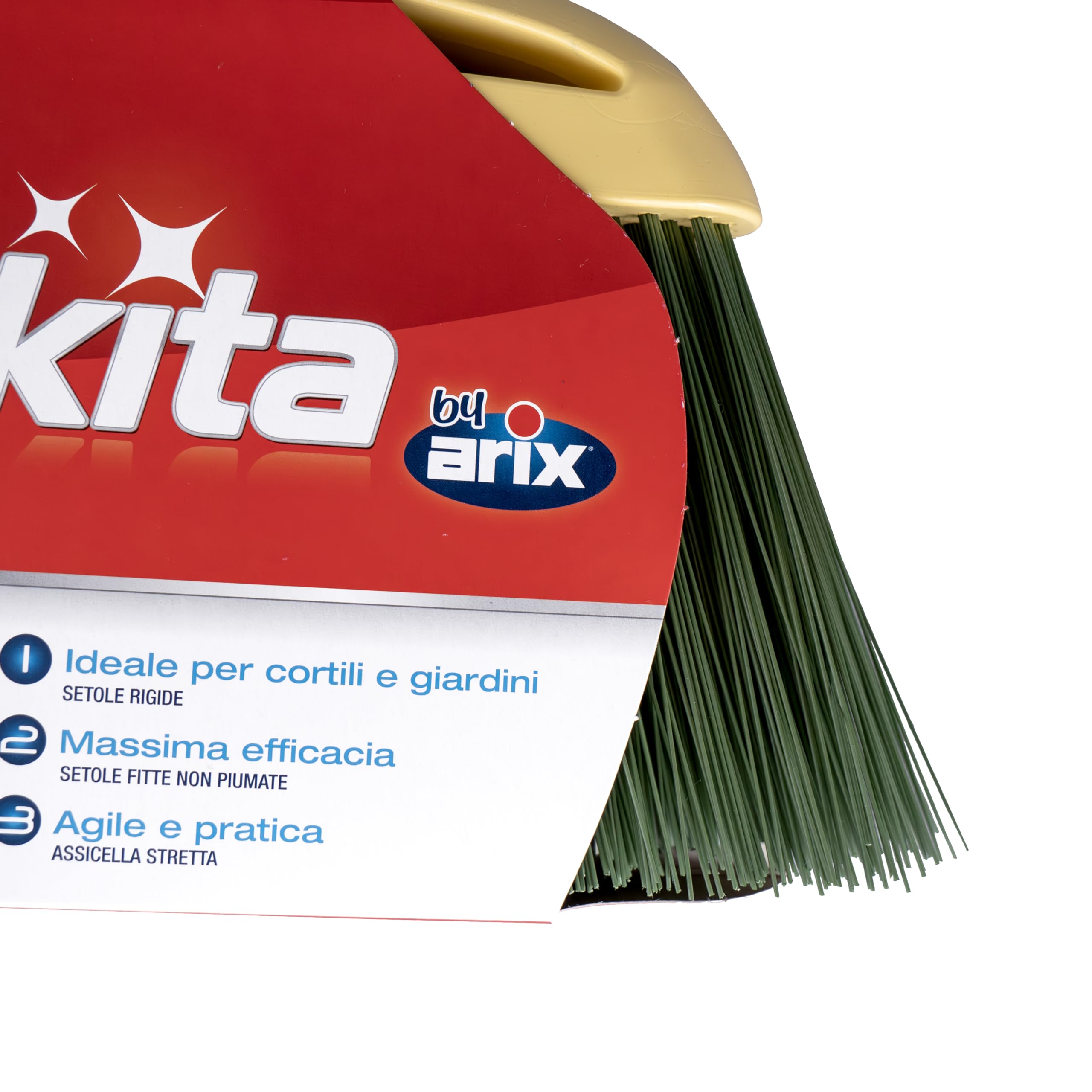 TONKITA | Rustica Scopa per Esterni, Scopa per Giardino e Cortile, Scopa con Setole Rigide, Materiale 100% Riciclato - Made In Italy
