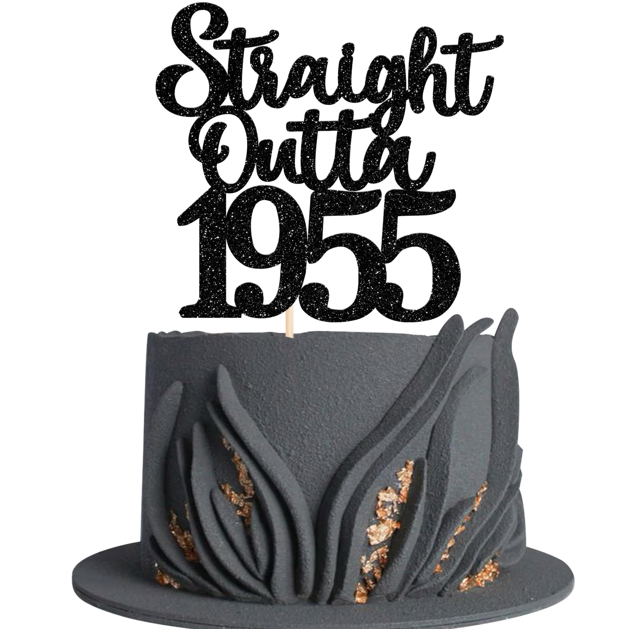 1 Pack 70th Birthday Cake Topper Glitter Straight Outta 1955 Seventy Awesome Since 1955 Cake Pick 70 Fabulous Cupcake Decorations for 70th Birthday