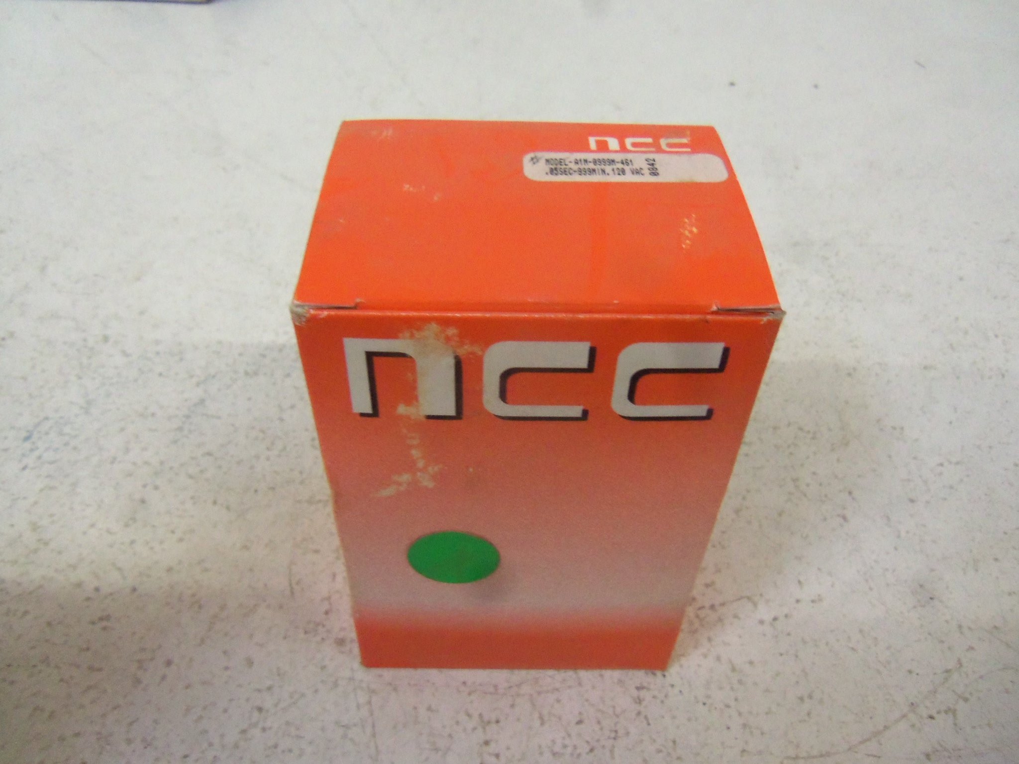 NCC A1M-0999M-461 Timer; On Delay; 0.05s-999m; E-Mech; DPDT; 10A; Ctrl-V 120AC; 8-Pin Octal; A1M Ser