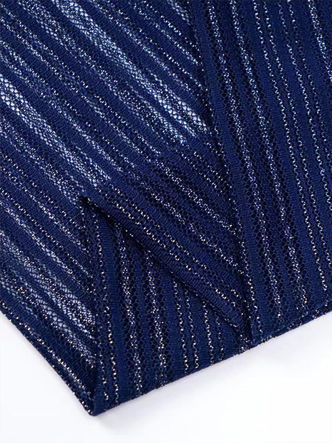 ZOMVA Women's Plus Size Ruffle 3/4 Sleeve Blouses Casual Elegant Dressy Crew Neck Double Layers Sparkly Mesh Tunic Tops - Image 4