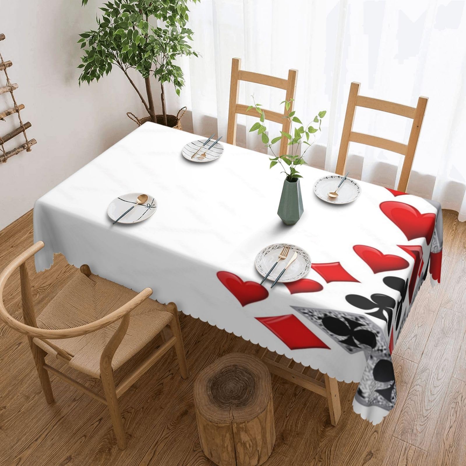 Nappe décorations de cartes blanche nappe de table facile d'entretien
