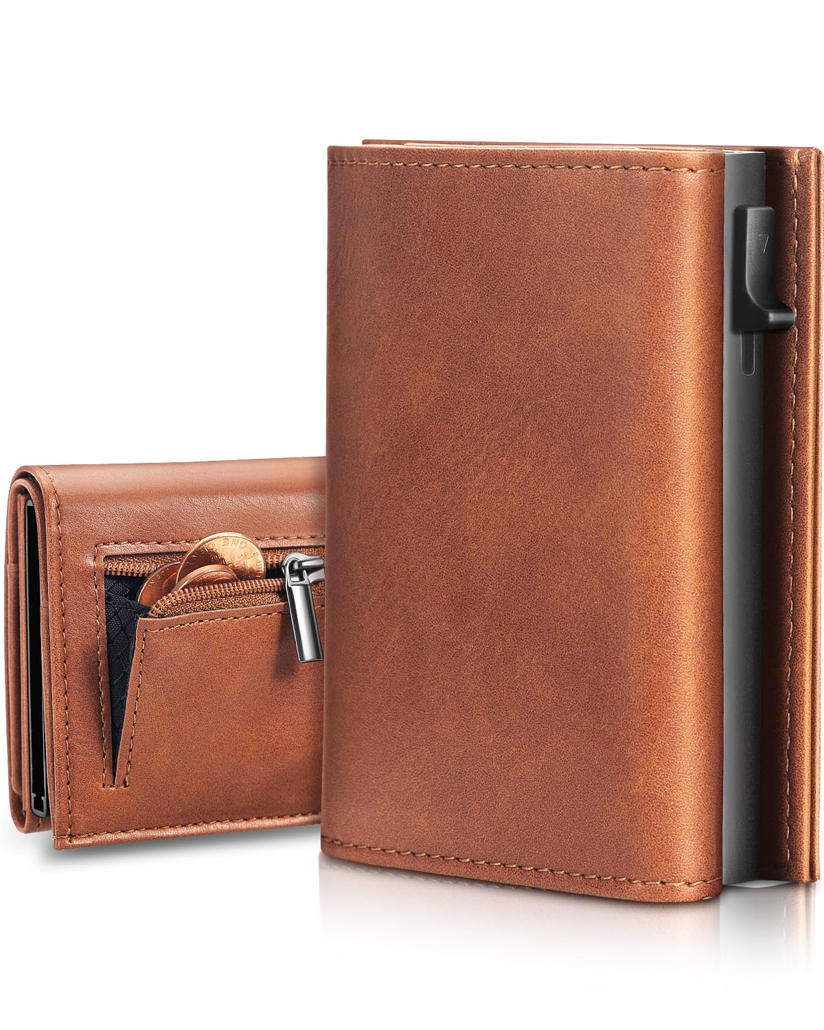 Slim Wallet - Smart Mini Wallet for Men with Magnetic Closure- RFID Blocking Minimalist Credit Card Holder - Lockcard Wallets for Men with Gift Box