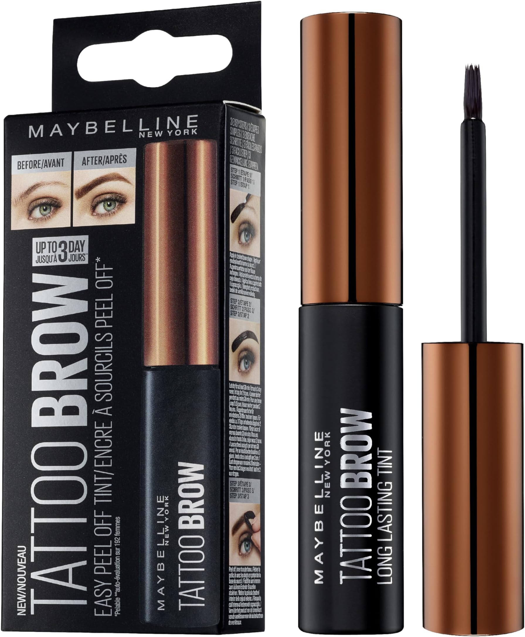 Maybelline New York Brow Tattoo Longlasting Tint, Light Brown, 4.9 ml