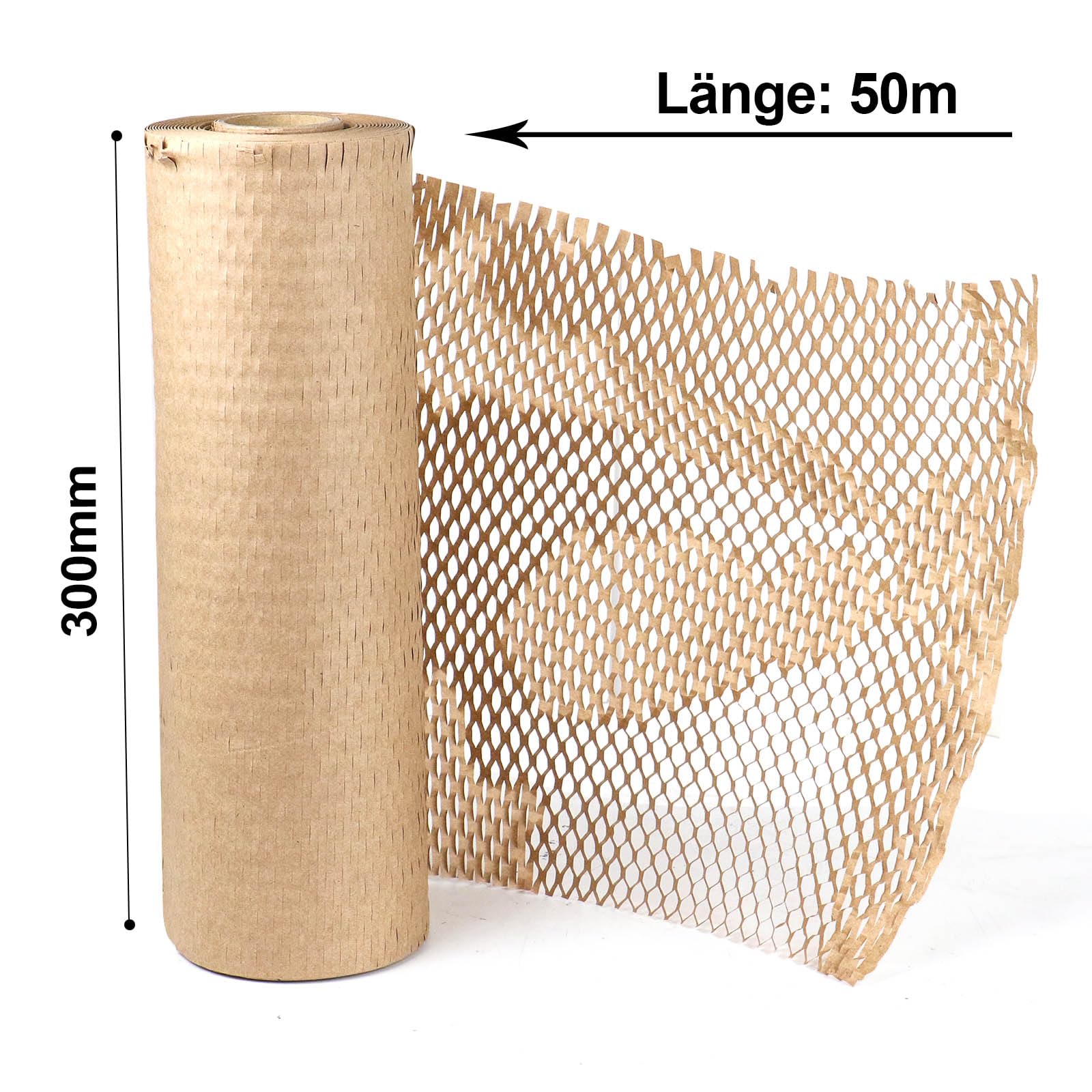 BOMEI PACK 30cmx50m Papel de embalaje de Nido de Abeja -Alternativa Sostenible al Papel de Burbujas para envolver y artículos frágiles- 30cmx50m/100m Alternativa al papel burbuja (50M)