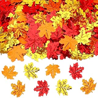 MARFOREVER Fall Maple Leaf Confetti, Thanksgiving Metallic Foil Confetti...