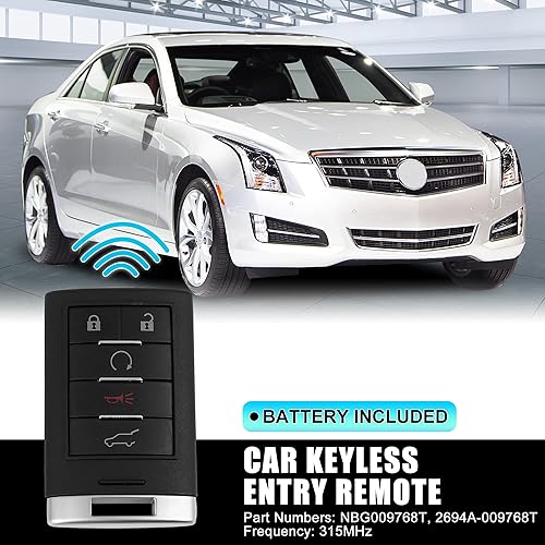 Miniatura 2 de uxcell 2 unidades NBG009768T 315Mhz repuesto sin llave remoto de entrada para Cadillac ATS XTS 2013-2014 para Cadillac SRX 2010-2015 2694A-009768T